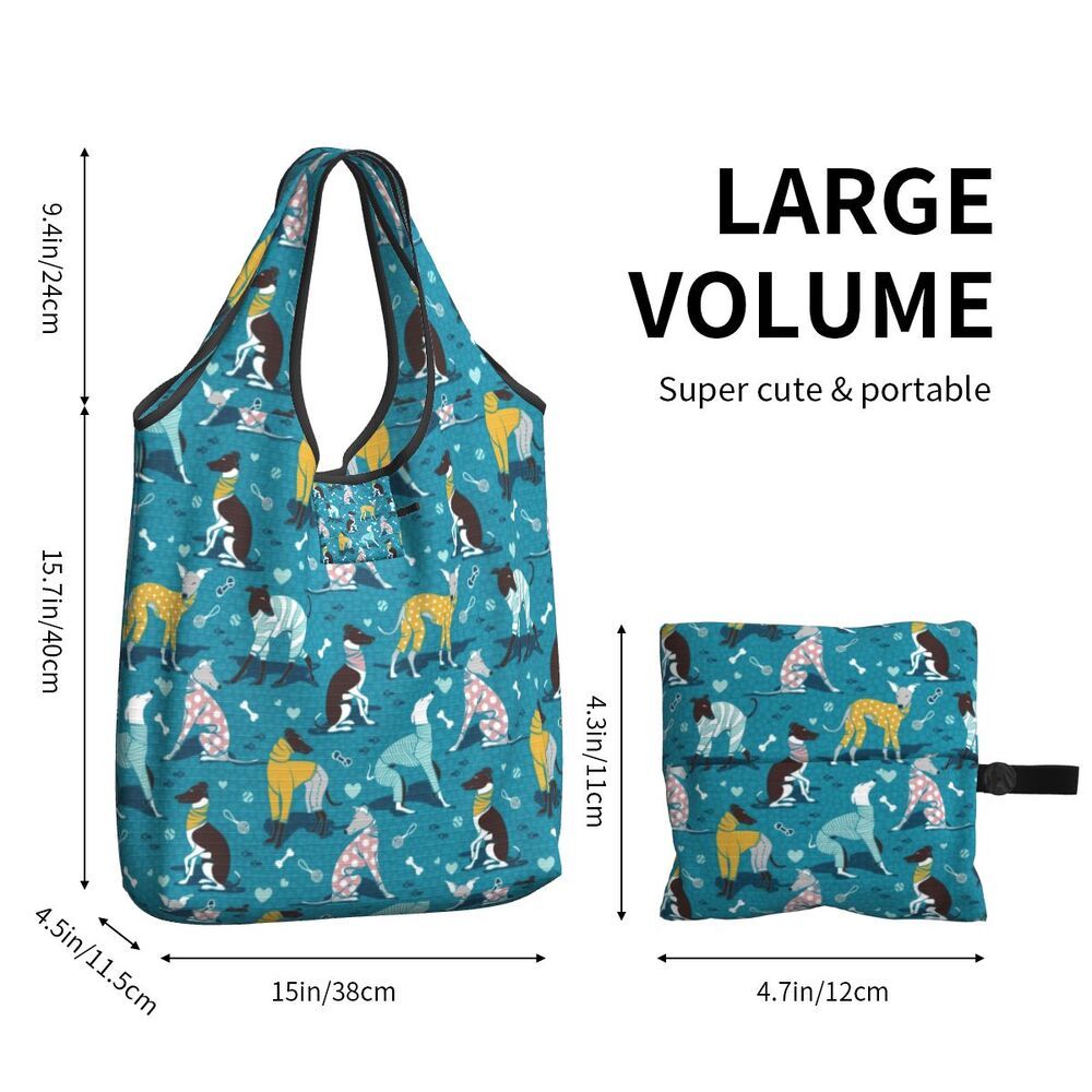 Greyhound Tote Bag — All-Over Print Sighthound Shopping Bag