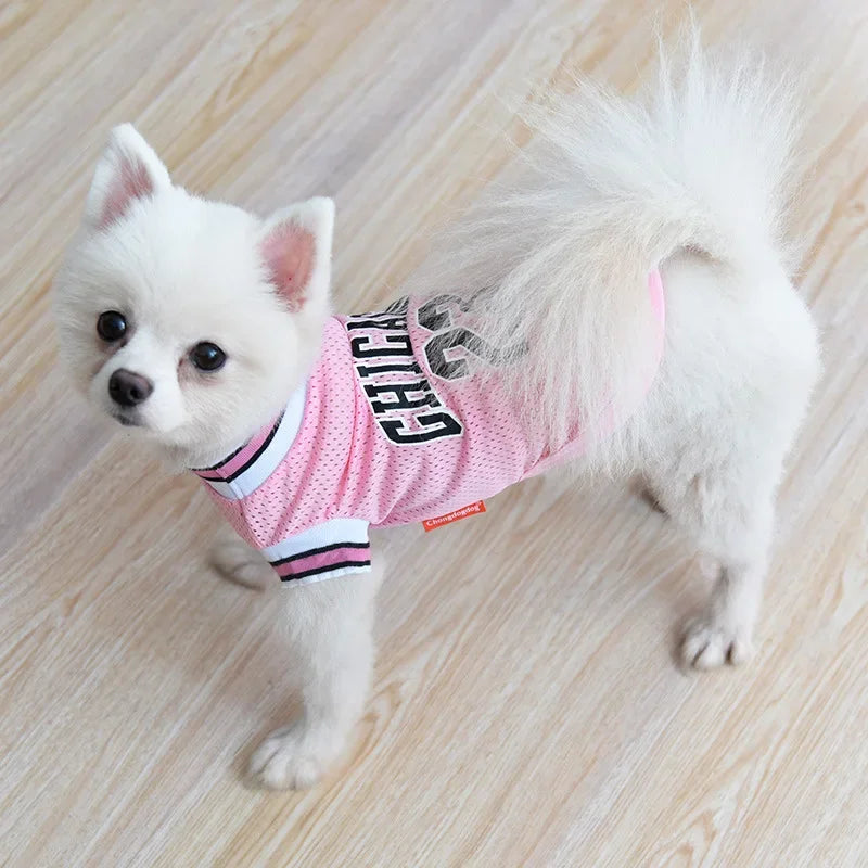Mesh Breathable Sports Jersey for Dogs & Cats – Basketball Style Pet T-Shirt