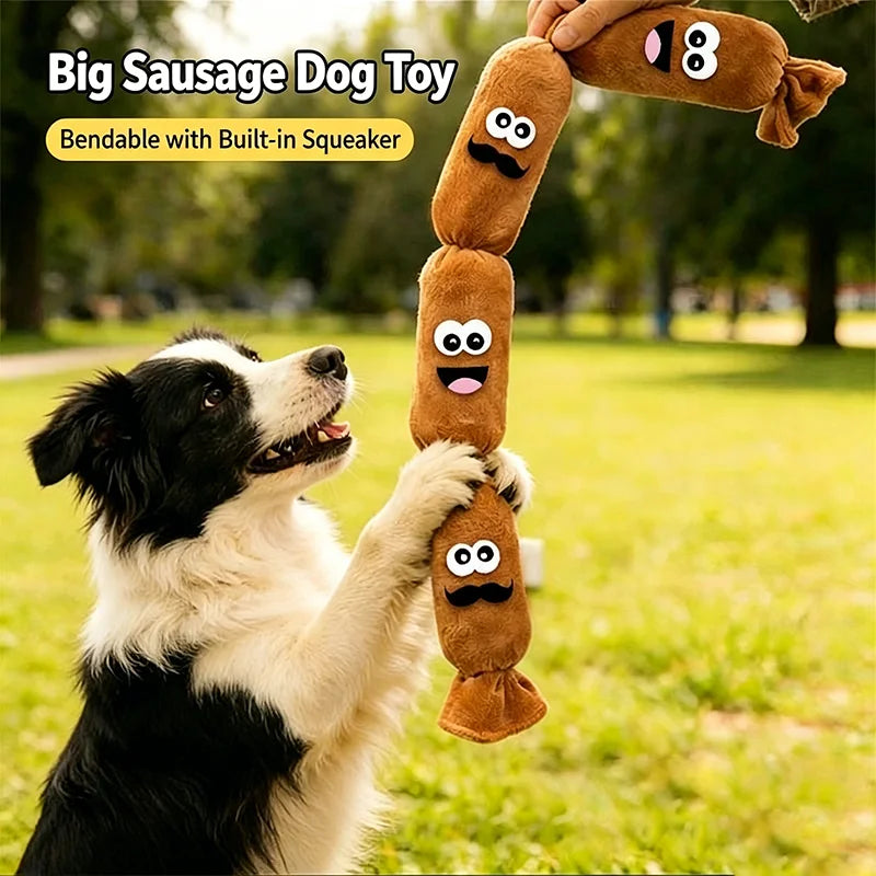 Squeaky Sausage Dog Toy – Plush Chew & Interactive Play