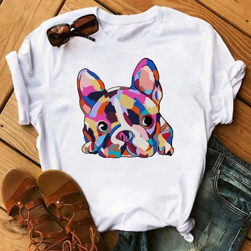 French Bulldog T-Shirt — Harajuku Animal Print Tee for Dog Lovers