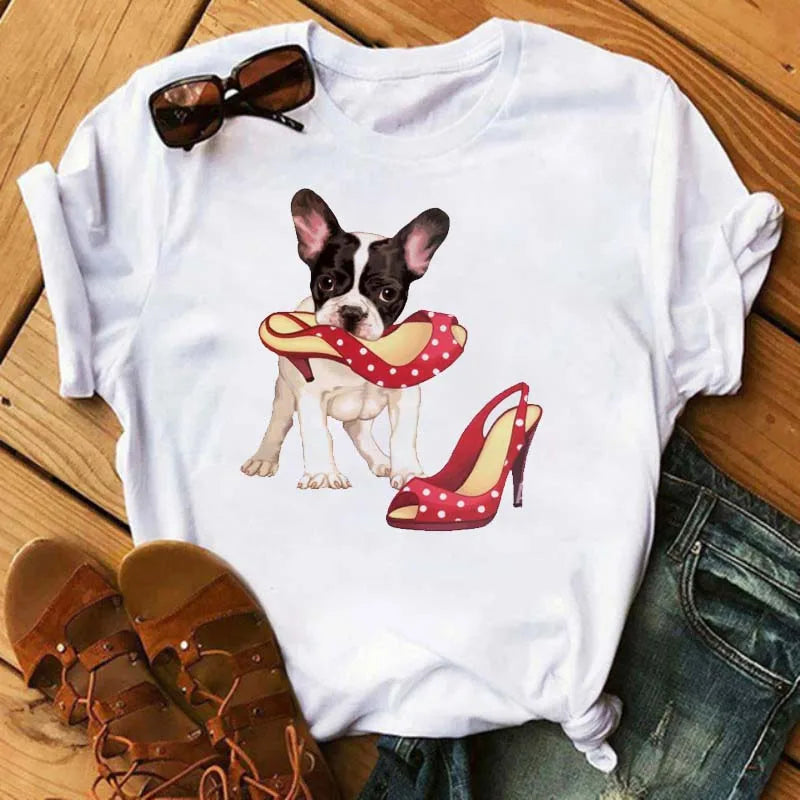 French Bulldog T-Shirt — Harajuku Animal Print Tee for Dog Lovers