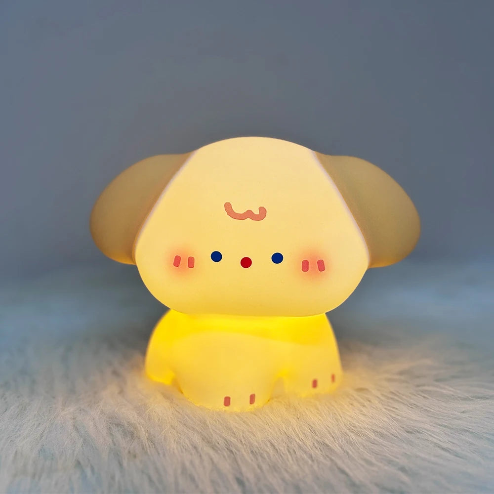 Squishy Dog Night Light – Rechargeable LED Silicone Touch Lamp with 3 Brightness Levels