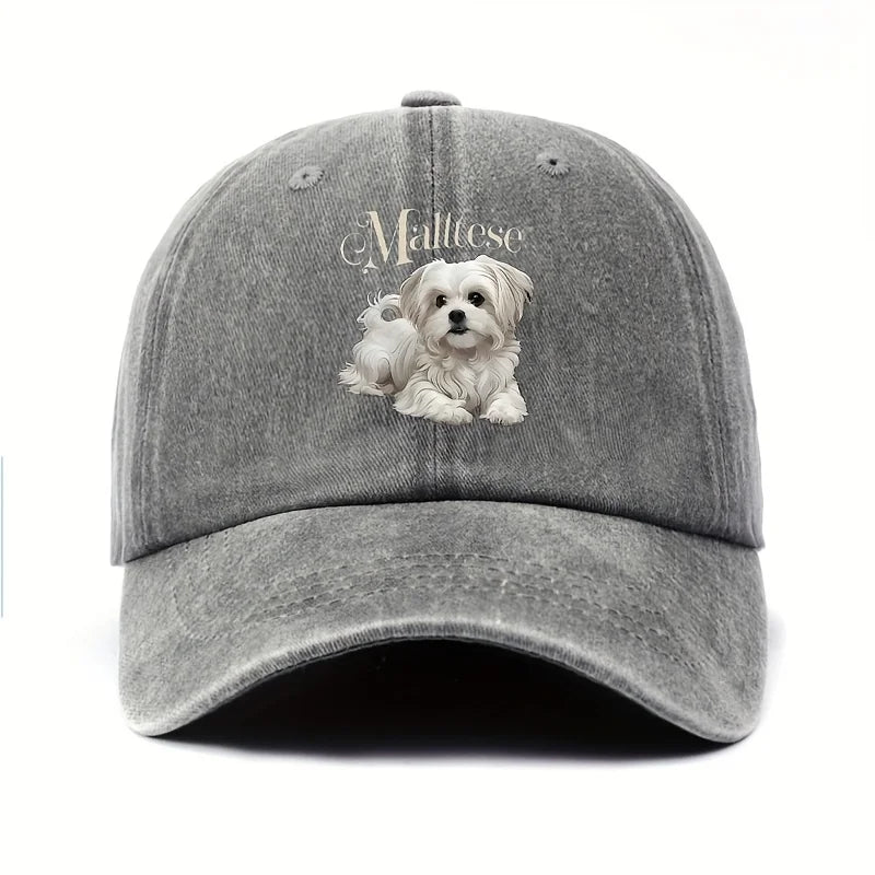Maltese Dog Baseball Cap – Adjustable Snapback Hat for Dog Lovers