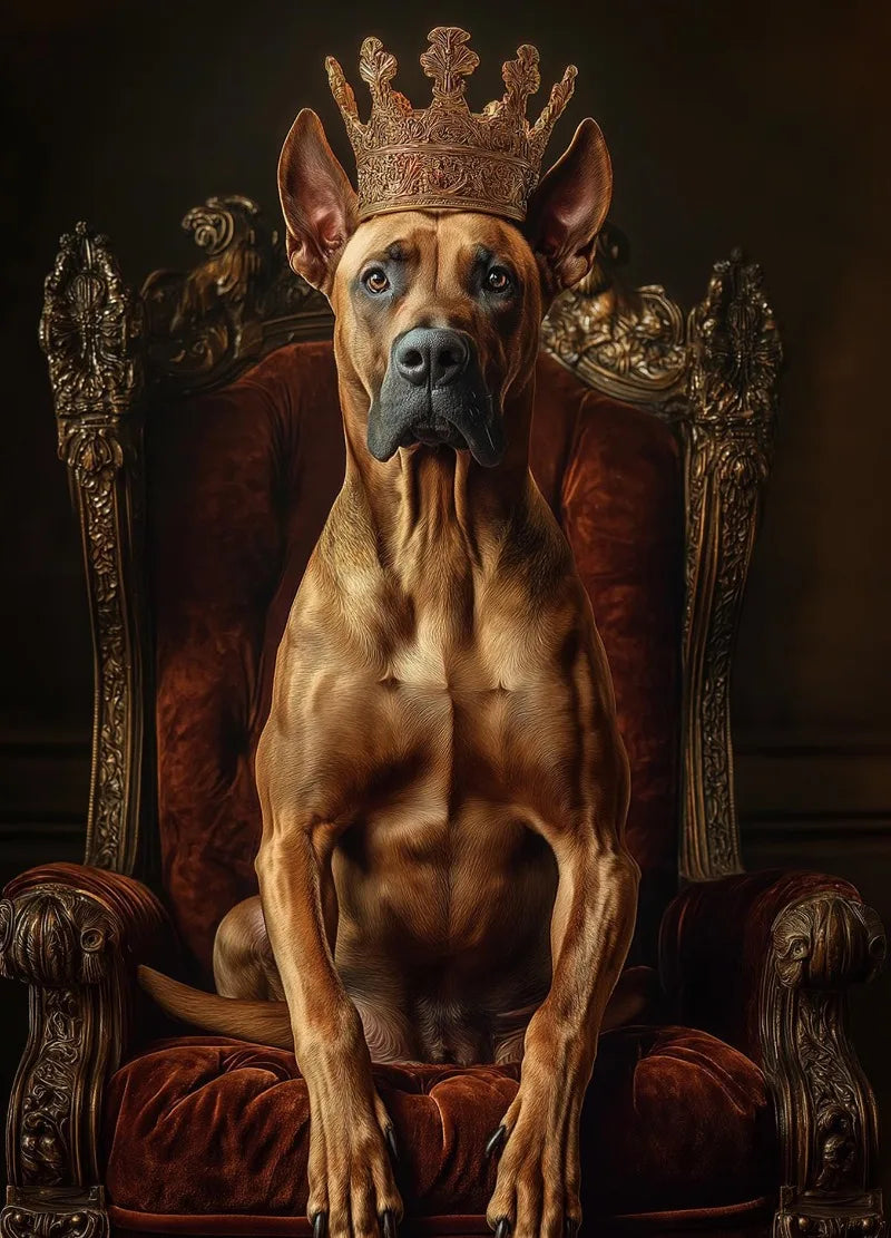 Royal Dog Portrait Canvas Print – Watercolour Wall Art for Dog Lovers