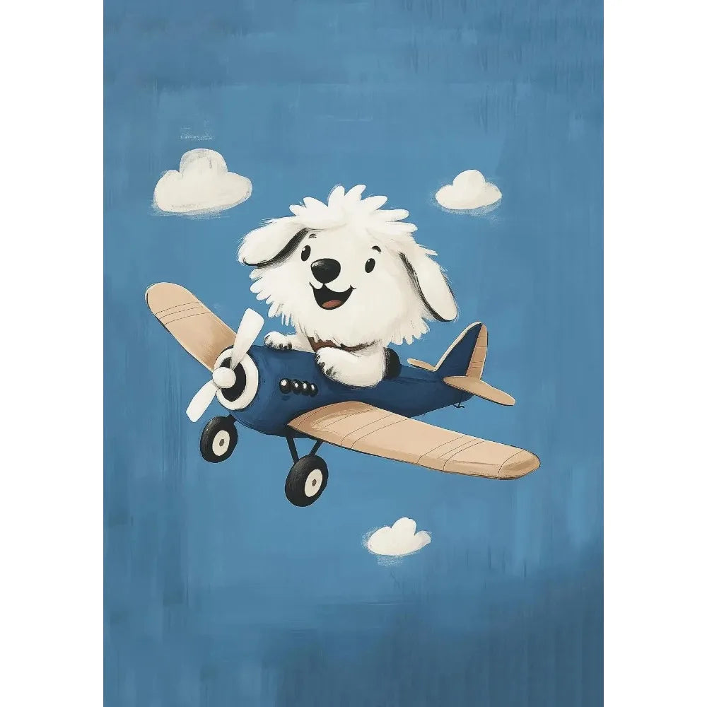 Cartoon Dog Illustrations Canvas Print – Cute Nordic Wall Art for Dog Lovers