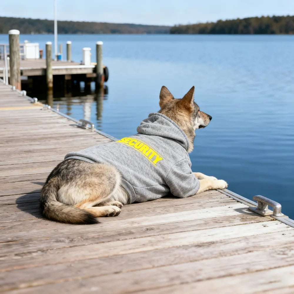 SECURITY Dog Hoodie – Fleece-Lined Pullover for Medium to Large Dogs
