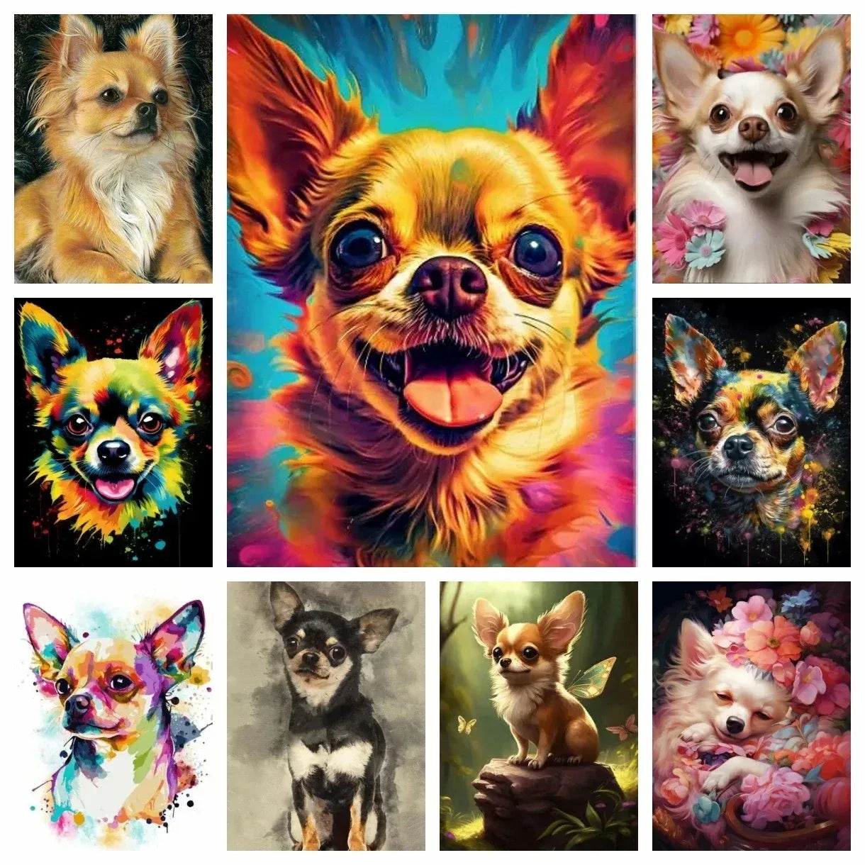 Chihuahua 5D Diamond Painting Kit — DIY Mosaic Embroidery Art for Dog Lovers