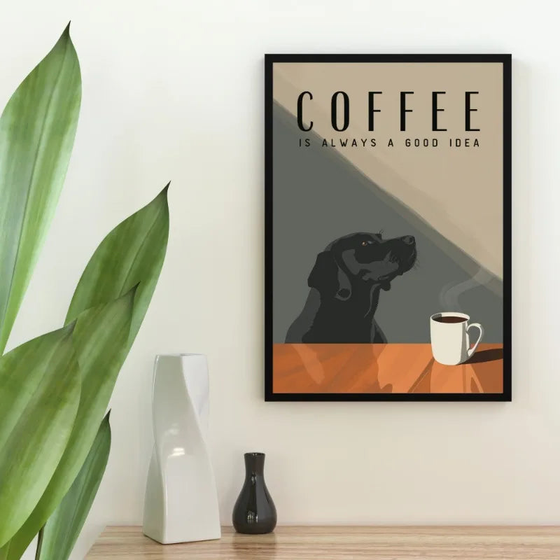Boho Minimalist Dog & Cat Cafe Canvas Wall Art