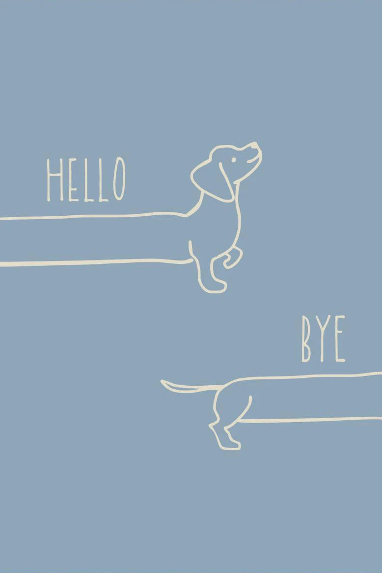 Minimalist Dachshund Dopamine Poster – Fun Puppy Wall Art Print