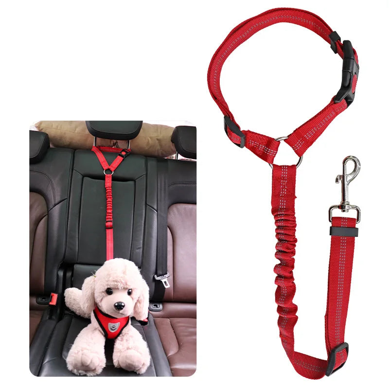 Adjustable Dog Car Seat Belt – Safety Harness Clip for Dogs & Cats