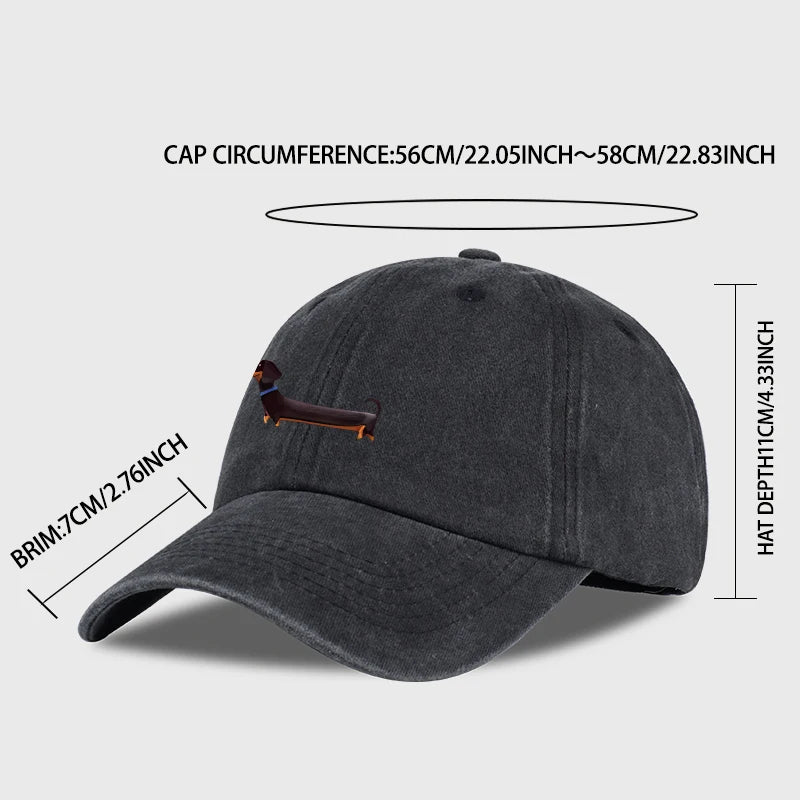 Dachshund Baseball Cap – Vintage Washed Dog Lover Hat