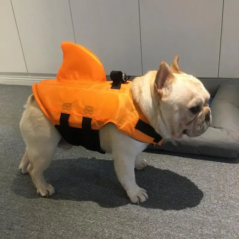 Shark Fin Dog Life Jacket – Adjustable Swimming Safety Vest with Rescue Handle