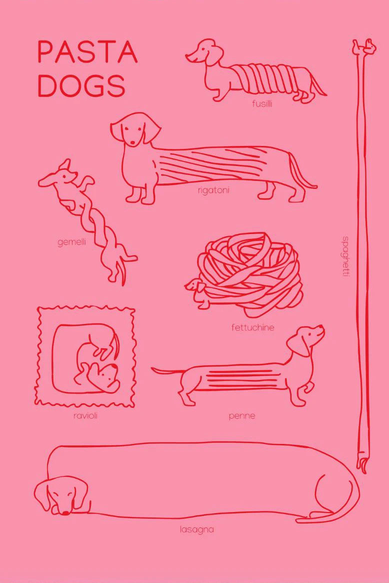 Minimalist Dachshund Dopamine Poster – Fun Puppy Wall Art Print