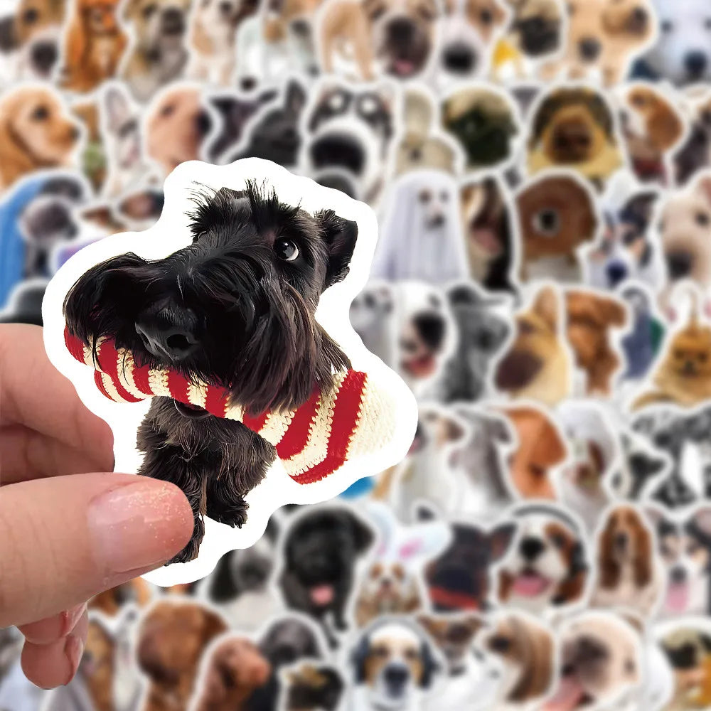 Cartoon Dog Sticker Pack — 104 Pieces