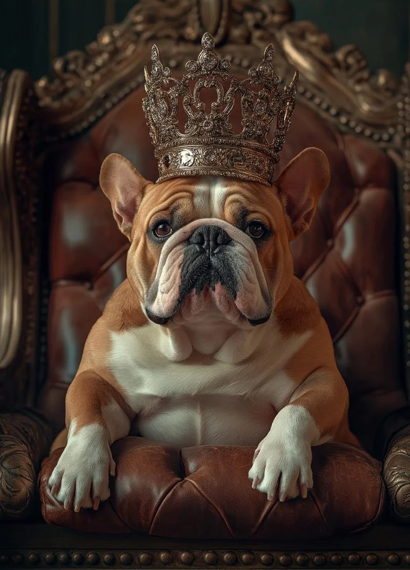 Royal Dog Portrait Canvas Print – Watercolour Wall Art for Dog Lovers
