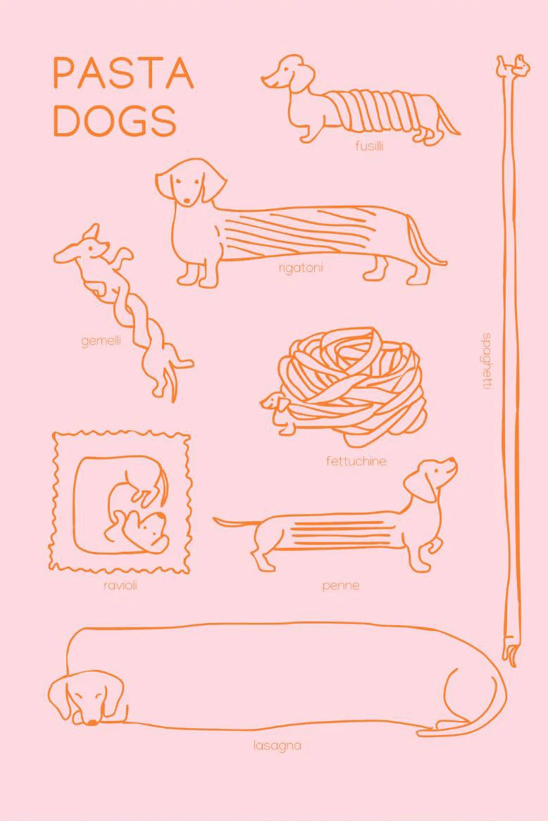 Minimalist Dachshund Dopamine Poster – Fun Puppy Wall Art Print
