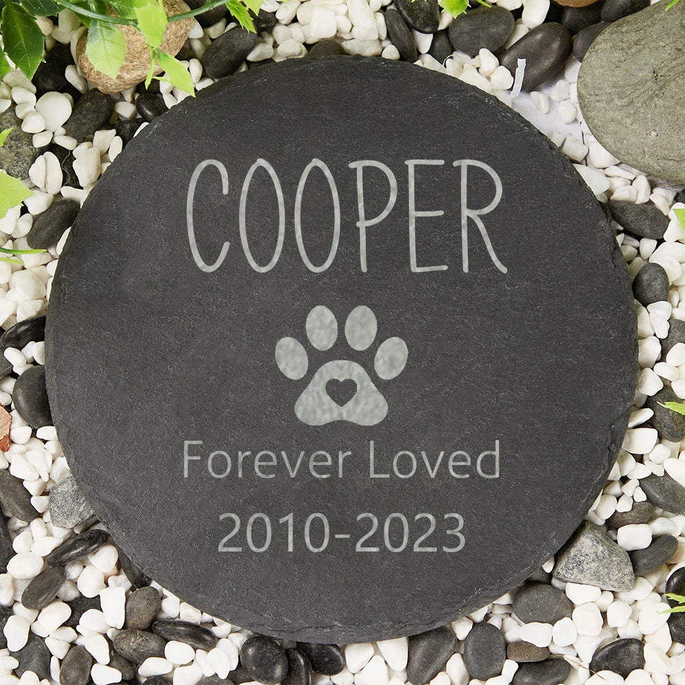 Personalised Dog Memorial Garden Stone – Pet Loss Gift with Engraved Name