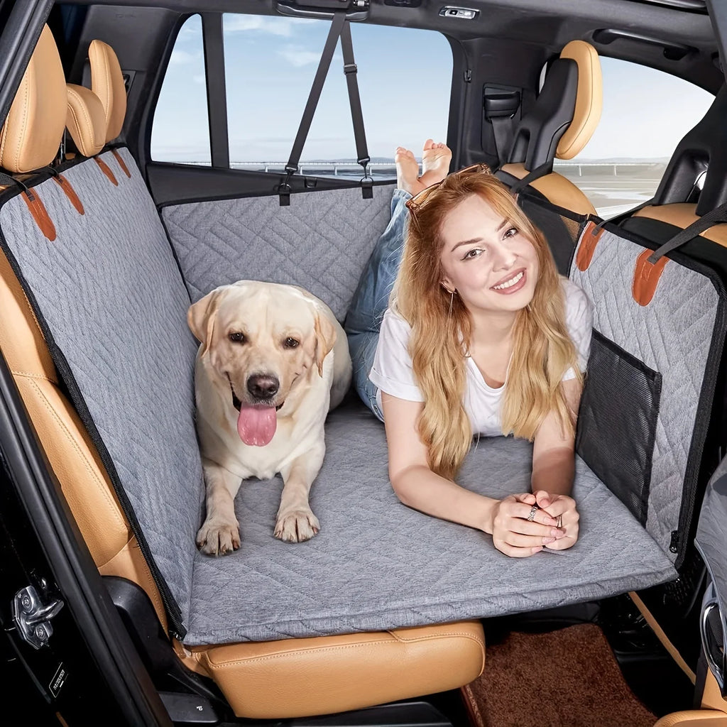 Waterproof Dog Car Seat Cover – Hammock Style, Scratch-Proof & Non-Slip Pet Back Seat Protector