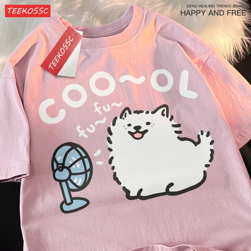 Dog Cartoon Print T-Shirt — Funny Dog Lover Tee