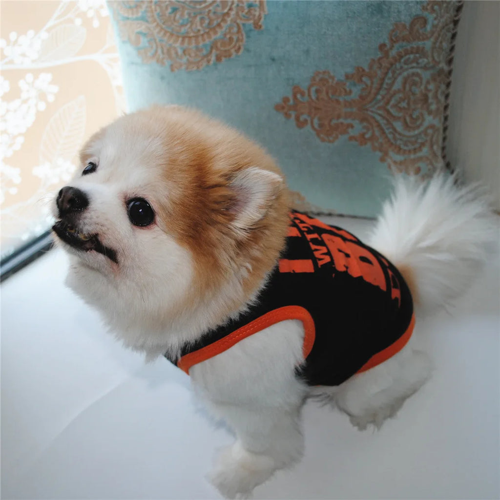Funny Letter Print Dog Shirts for Small Dogs – Soft Breathable Summer Pet T-Shirts