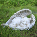 Pet Angel Memorial Statue – Sleeping Dog & Cat Figurine with Angel Wings