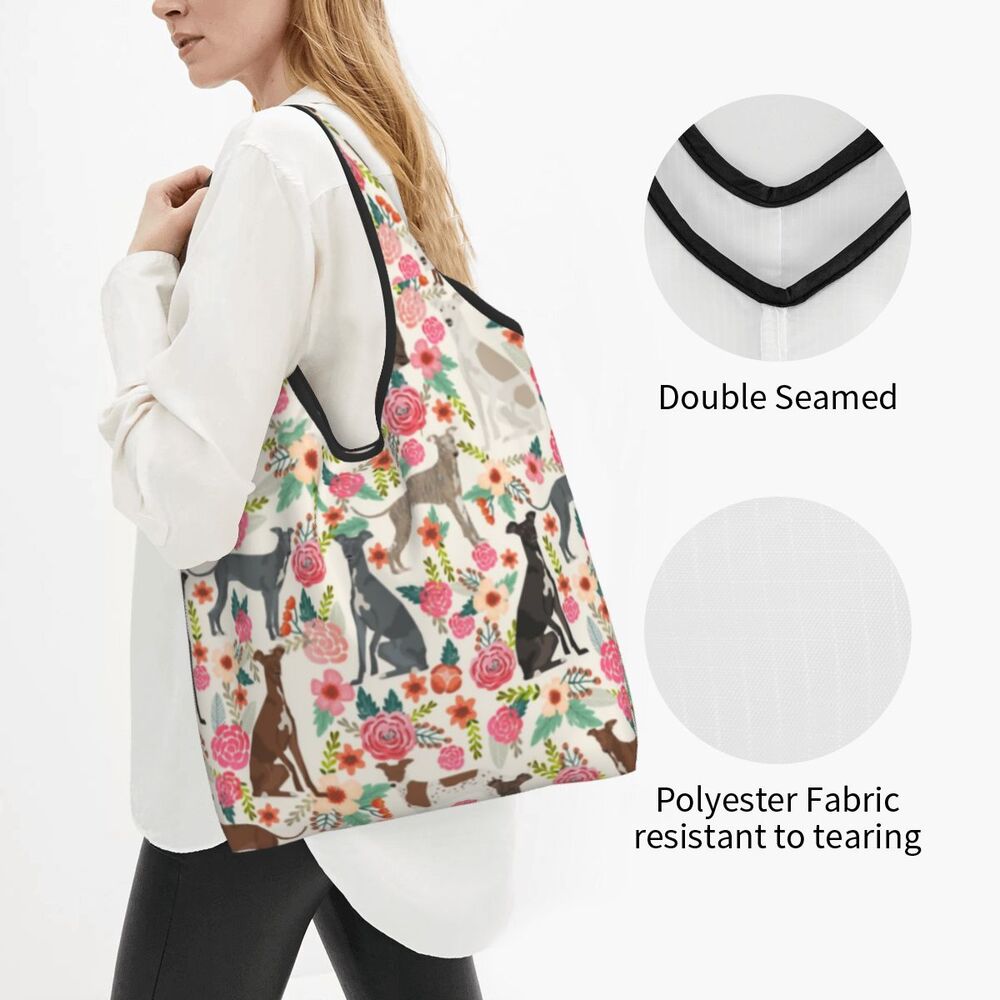 Greyhound Tote Bag — All-Over Print Sighthound Shopping Bag