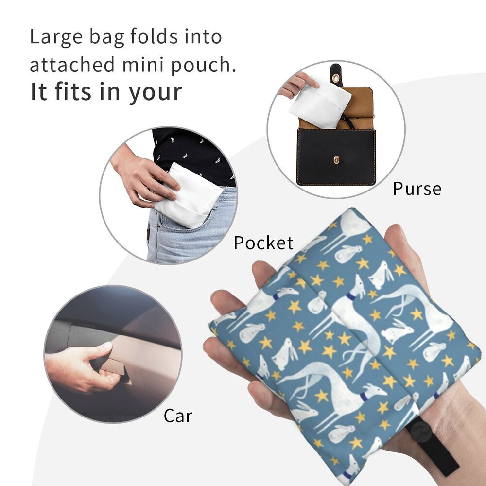 Greyhound Tote Bag — All-Over Print Sighthound Shopping Bag