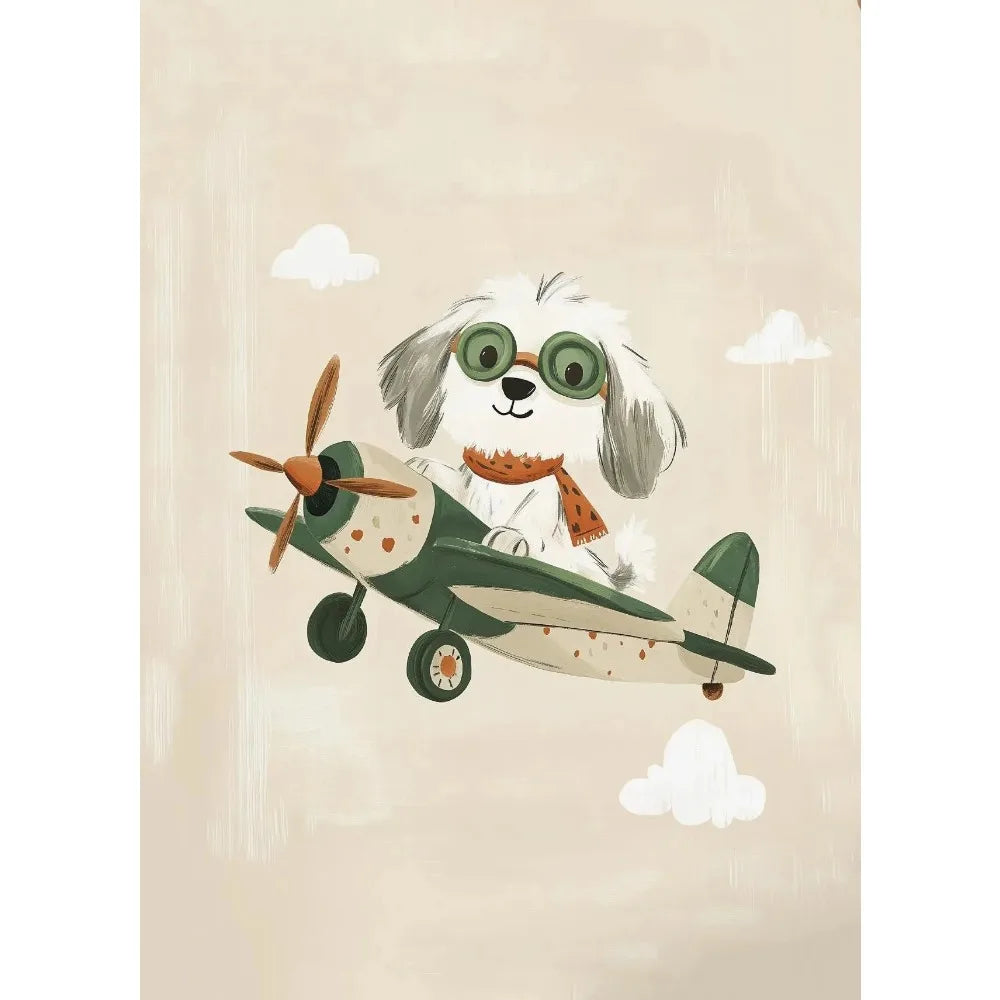 Cartoon Dog Illustrations Canvas Print – Cute Nordic Wall Art for Dog Lovers