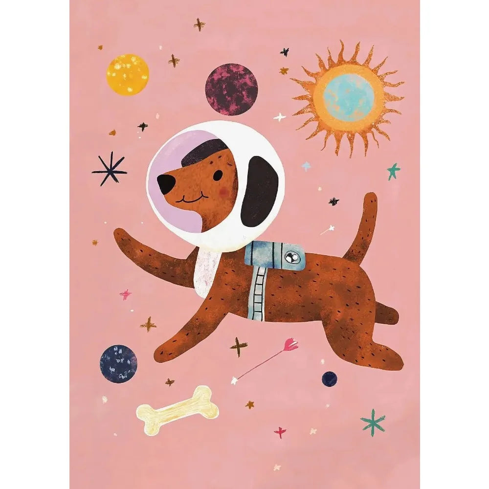 Cartoon Dog Illustrations Canvas Print – Cute Nordic Wall Art for Dog Lovers