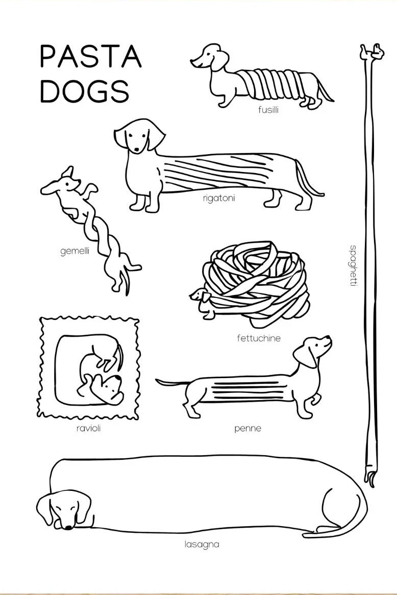 Minimalist Dachshund Dopamine Poster – Fun Puppy Wall Art Print