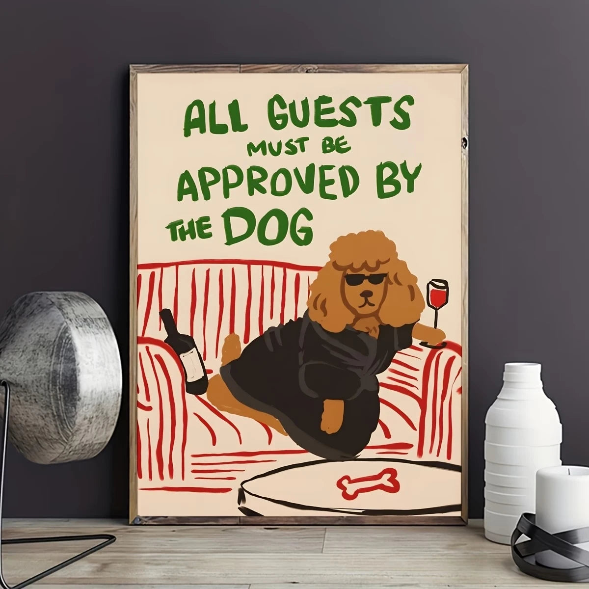 Modern,Cartoon Featuring Humorous Dog Wall Art Print Canvas Painting Poster Picture For Living Room,Bedroom Home Decor
