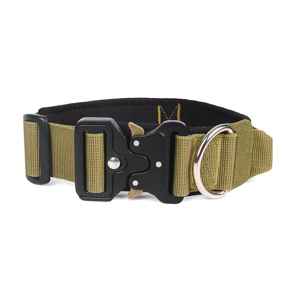 Military Tactical Dog Collar | Durable Nylon Adjustable Collar for Large Dogs