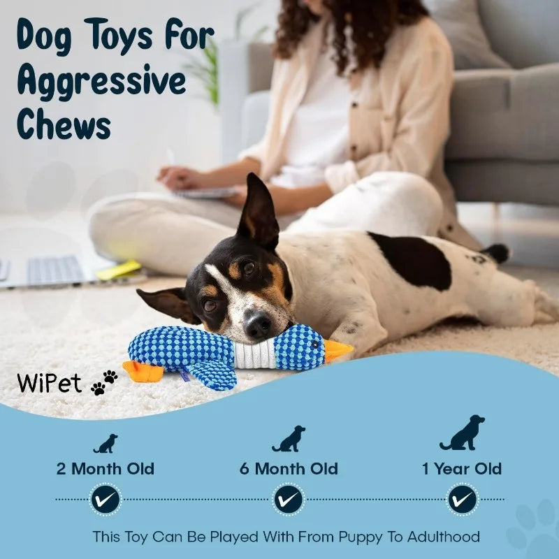 Goose Squeaky Plush Dog Toy – Crinkle & Squeak Chew Toy for Puppies & Small Dogs