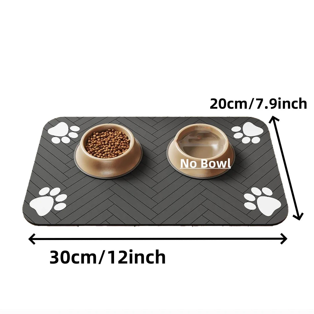 Absorbent Pet Feeding Mat with Non-Slip Waterproof Backing