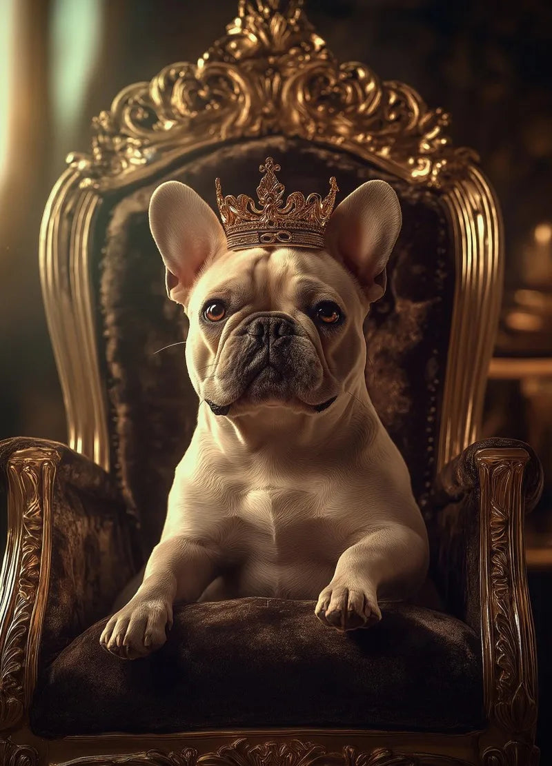 Royal Dog Portrait Canvas Print – Watercolour Wall Art for Dog Lovers