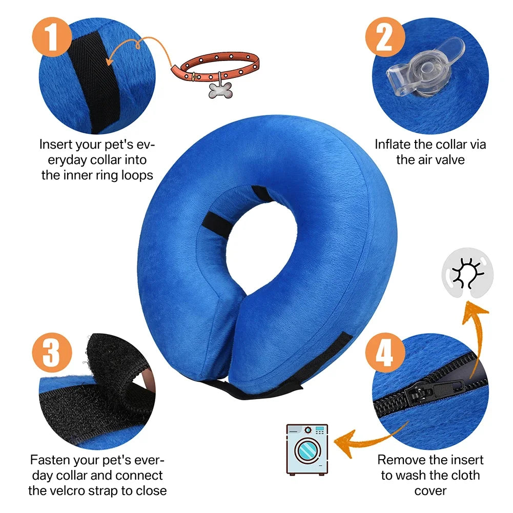 Inflatable Recovery Collar for Dogs & Cats – Soft E-Collar Alternative After Surgery