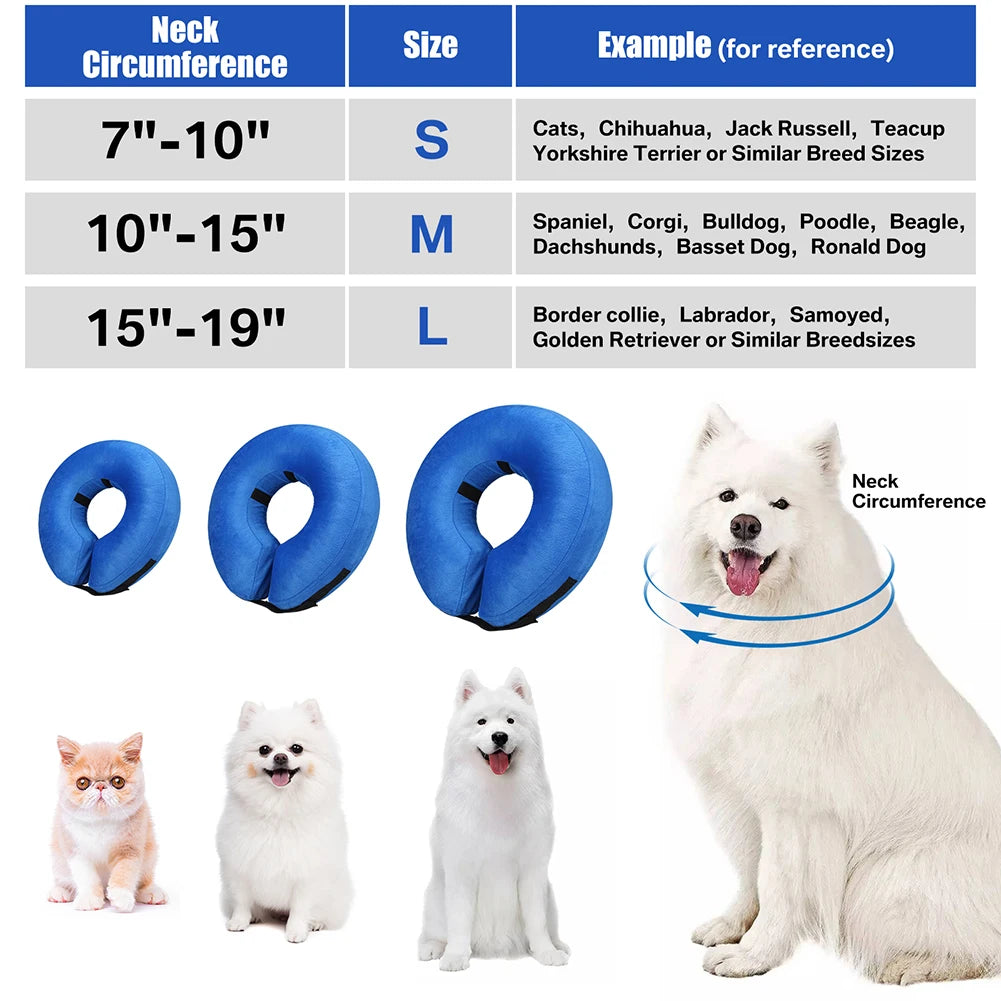 Inflatable Recovery Collar for Dogs & Cats – Soft E-Collar Alternative After Surgery