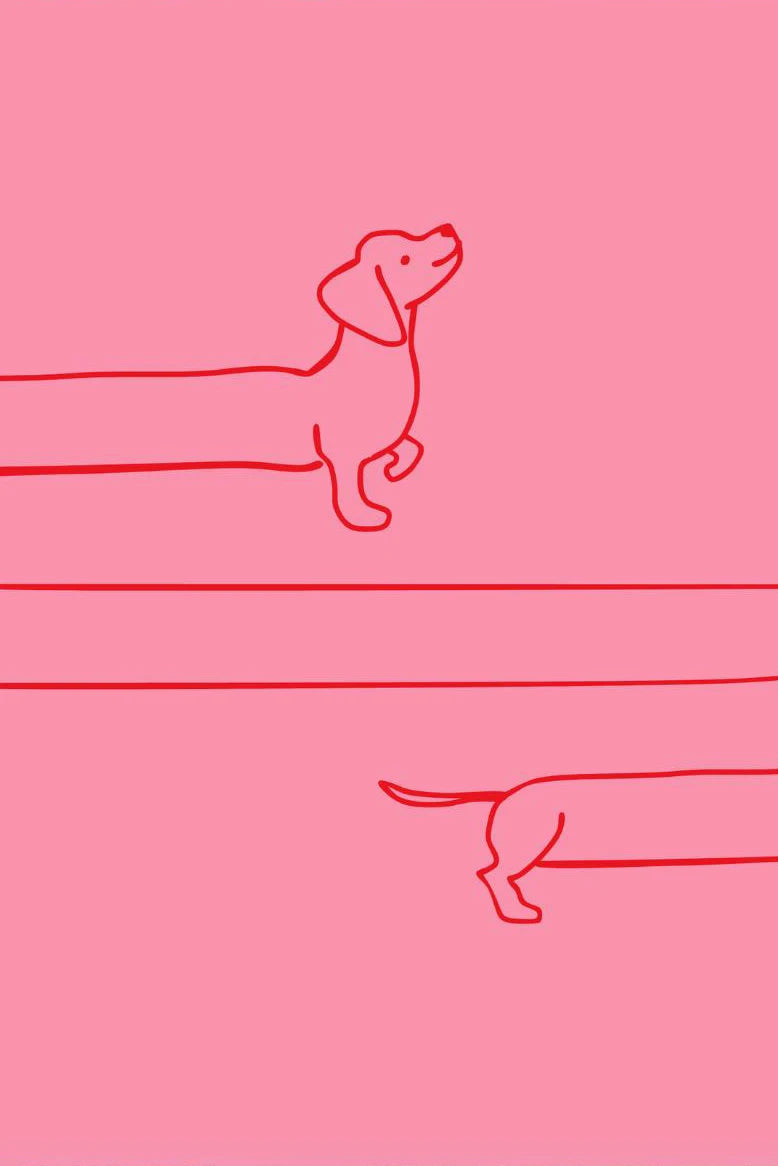 Minimalist Dachshund Dopamine Poster – Fun Puppy Wall Art Print