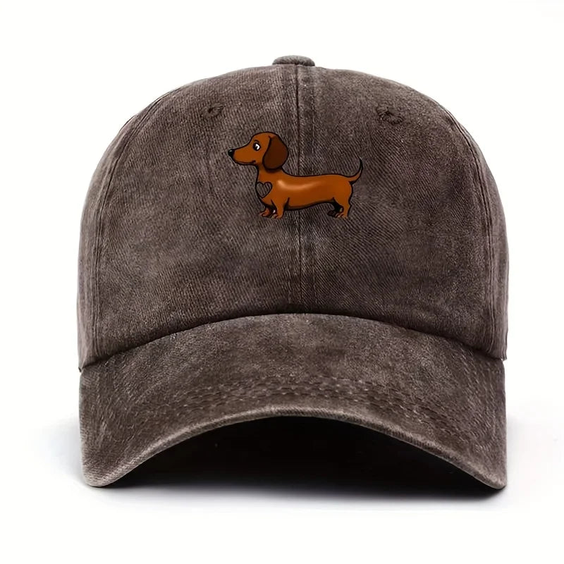 Sausage Dog Baseball Cap — Cute Dachshund Print Adjustable Hat | Valentine's Day Gift