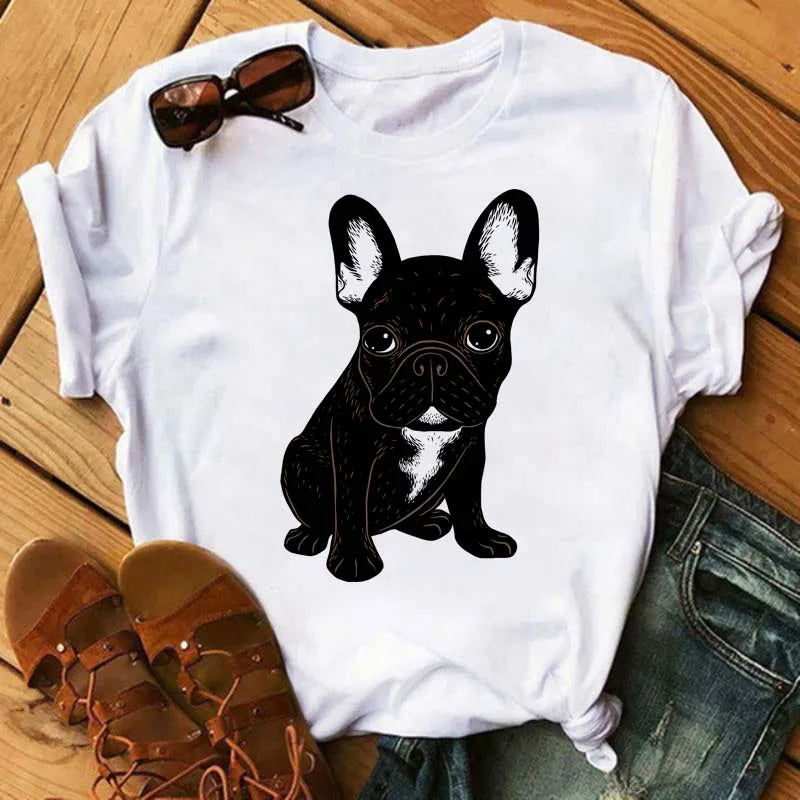 French Bulldog T-Shirt — Harajuku Animal Print Tee for Dog Lovers