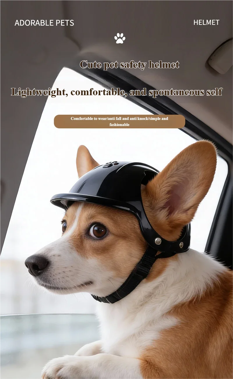 Pet Motorcycle Helmet for Dogs & Cats – Cute Outdoor Headwear Accessory