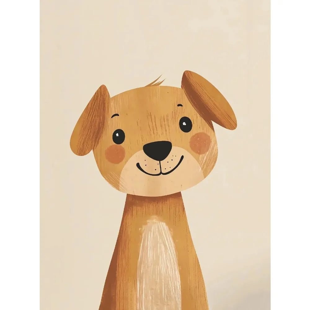 Cartoon Dog Illustrations Canvas Print – Cute Nordic Wall Art for Dog Lovers