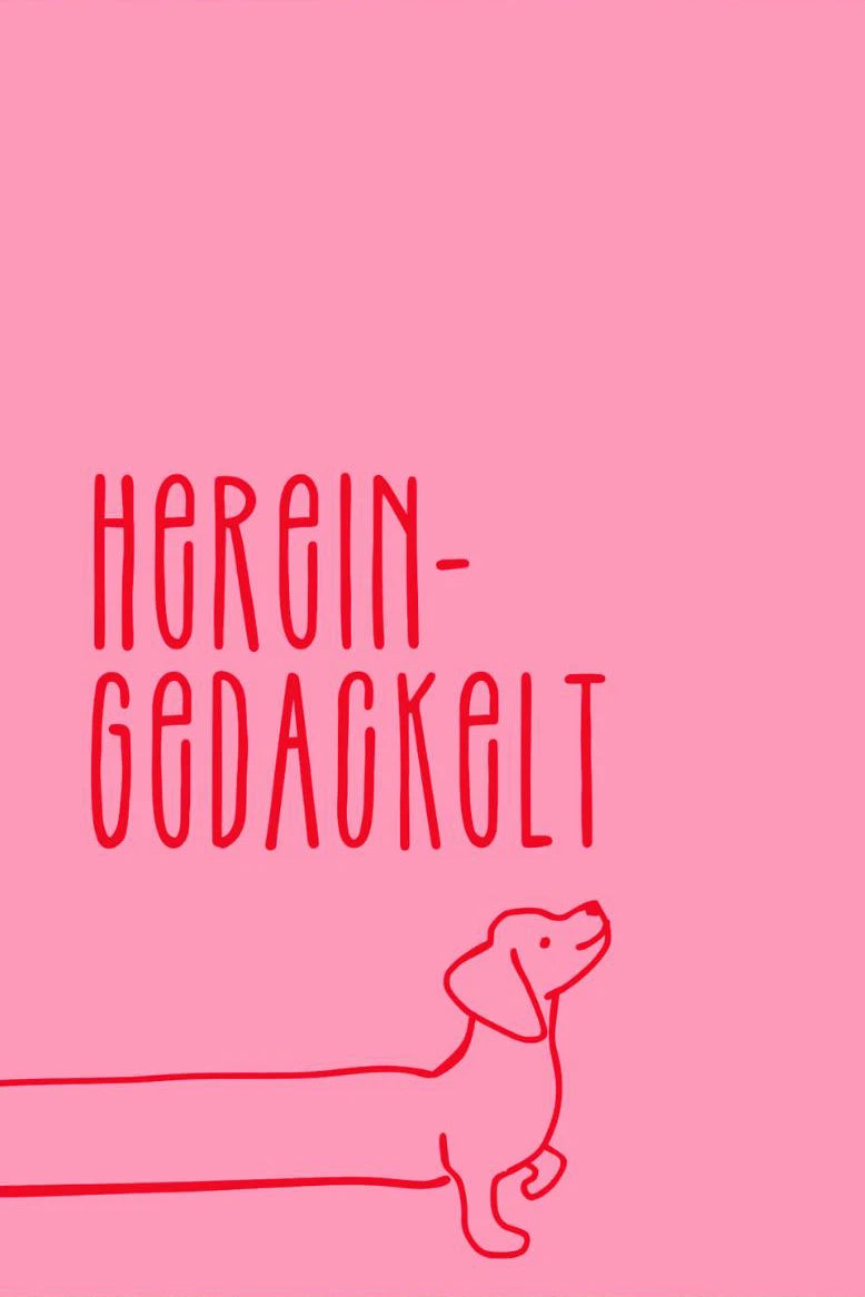 Minimalist Dachshund Dopamine Poster – Fun Puppy Wall Art Print