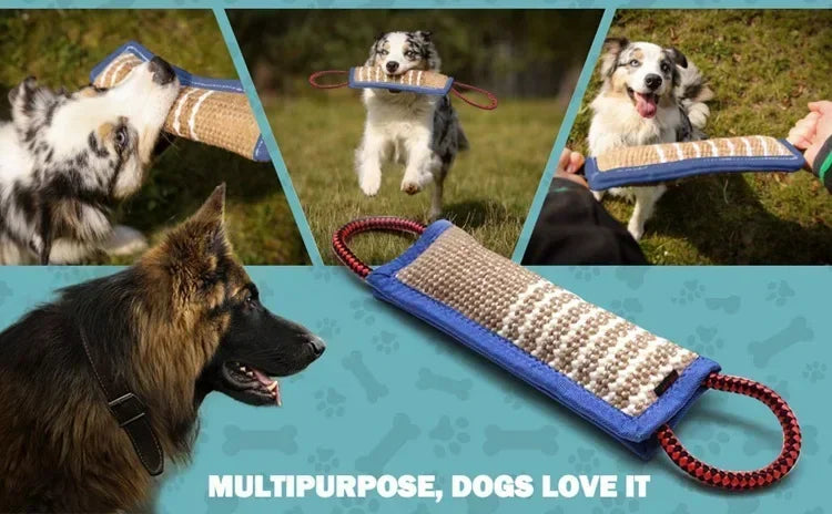 Jute Dog Bite Tug Toy — Durable Training Chew Toy for Medium & Large Dogs