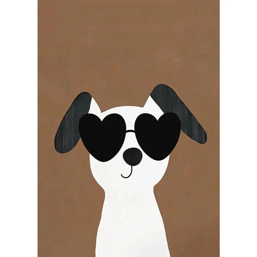 Cartoon Dog Illustrations Canvas Print – Cute Nordic Wall Art for Dog Lovers