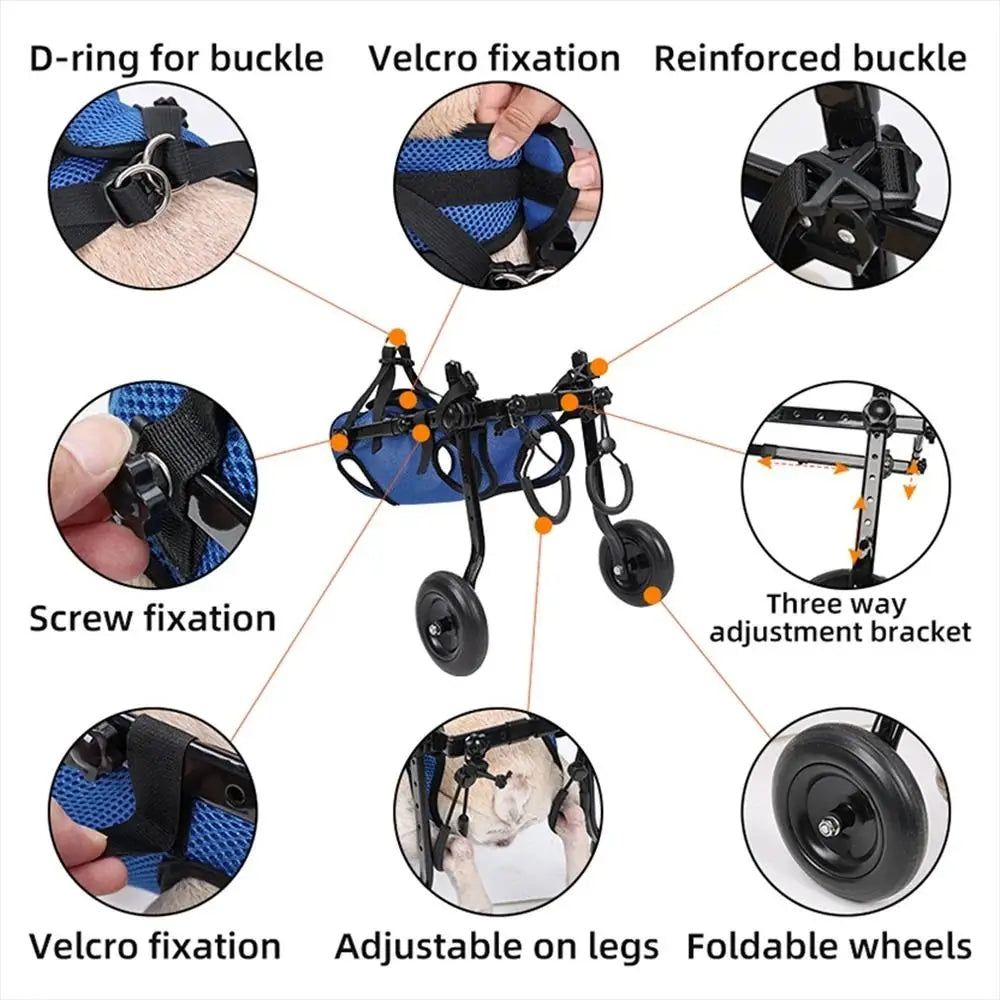 Adjustable Pet Wheelchair – Hind Leg Support Walk Booster for Disabled Dogs & Cats