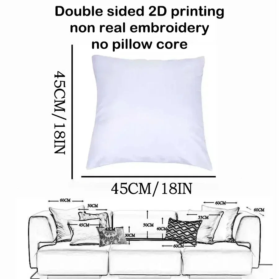 Cute Sleeping Dog Pillow Cover — Double-Sided Cushion Case 45×45cm