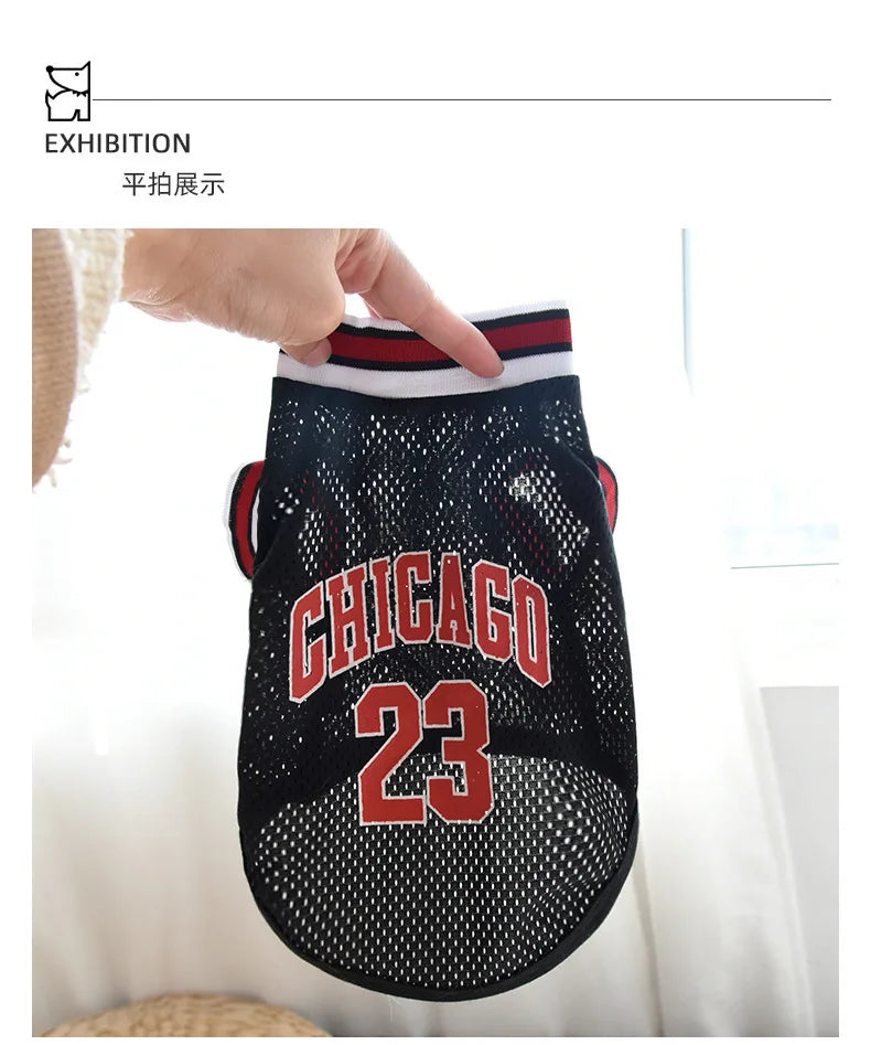 Mesh Breathable Sports Jersey for Dogs & Cats – Basketball Style Pet T-Shirt