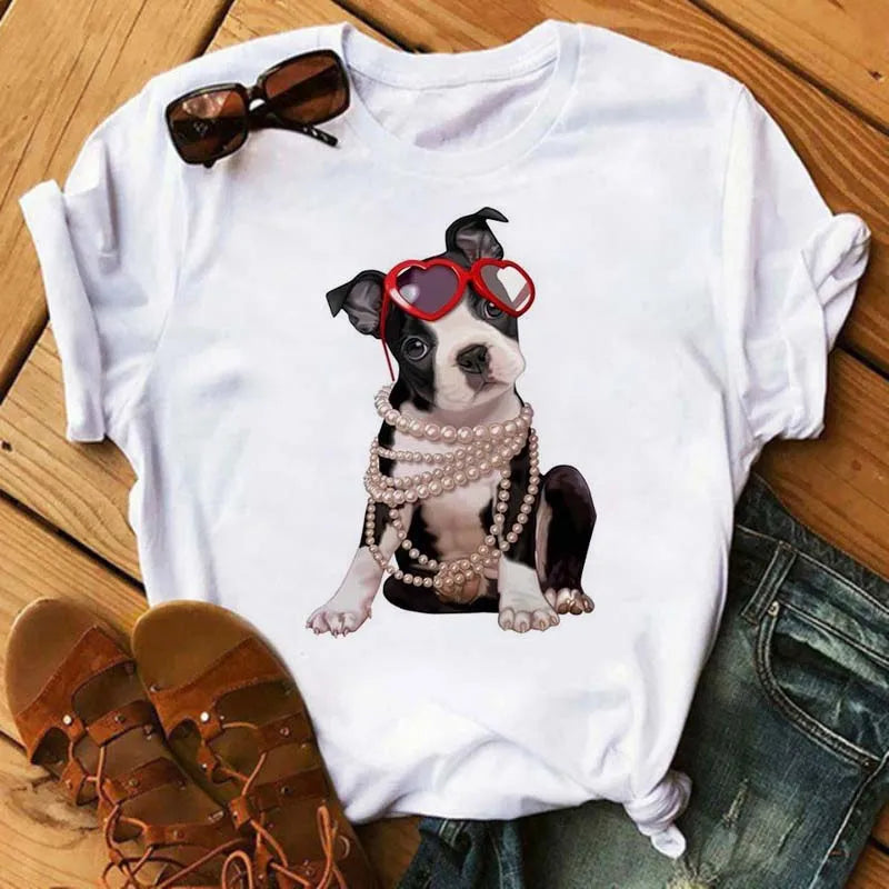 French Bulldog T-Shirt — Harajuku Animal Print Tee for Dog Lovers