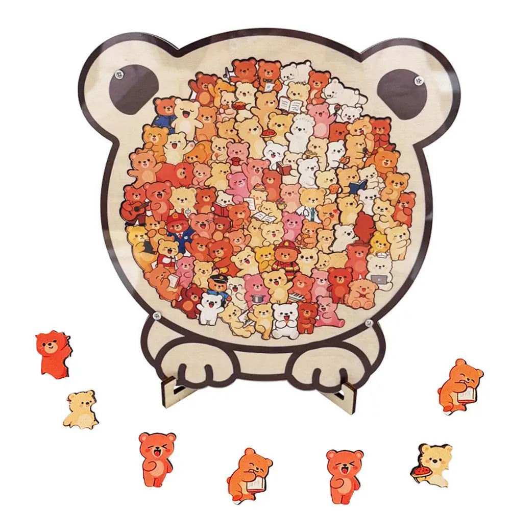 Pet Shaped Wooden Jigsaw Puzzle – 108-Piece Irregular Wood Puzzle for Cat & Dog Lovers